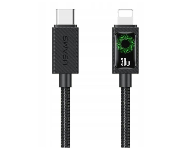 USAMS Kabel 30W USB-C do Lightning 1.2m czarny - 1490215 - zdjęcie